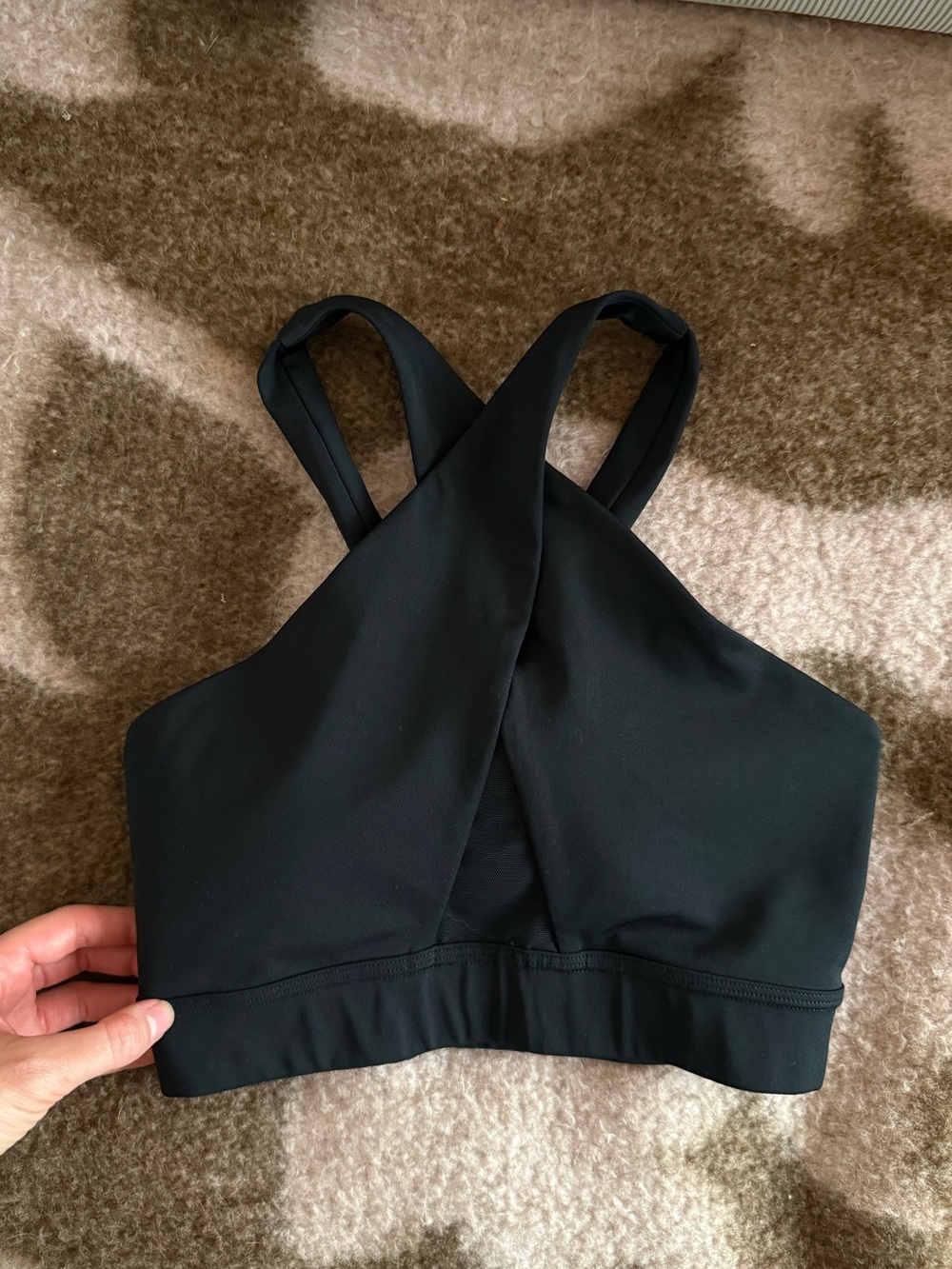Nike Dri-FIT Wrap Sports Bra — Swoosh, Black, XS